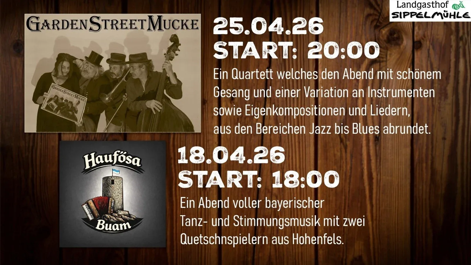 Beitragsbild: Event: Live-Musik im Landgasthof Sippelmühle