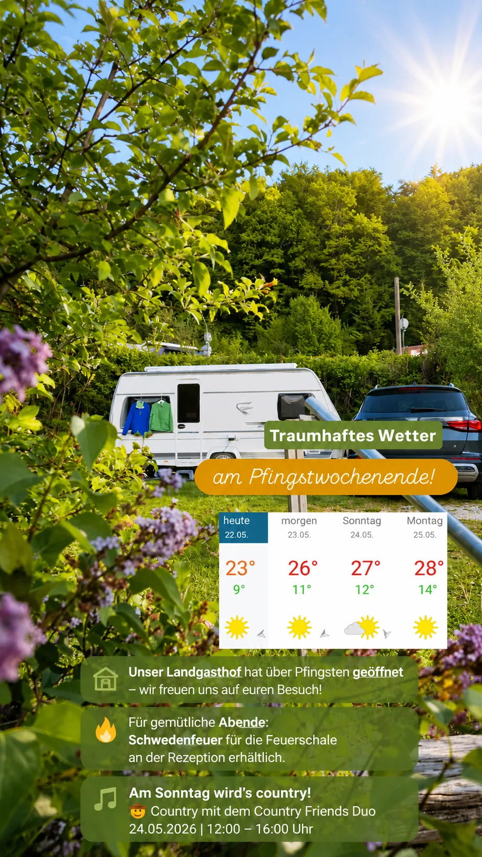 Beitragsbild: Camping und Landgasthof Sippelmühle: Live-Musik, Biergarten & Camping